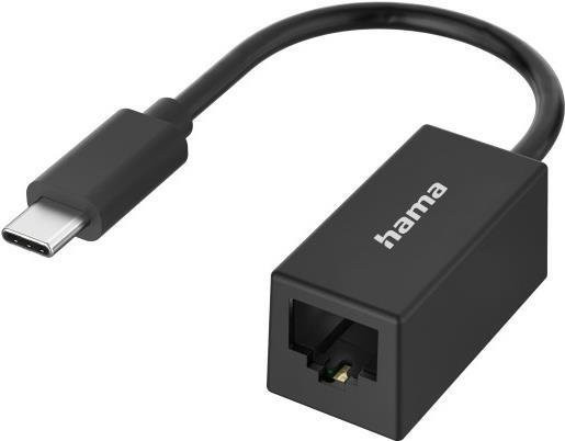 Hama Classic Line Netzwerk-Adapter USB-C auf Gigabit Ethernet LAN/Ethernet-Buchse in Schwarz - Bild 1