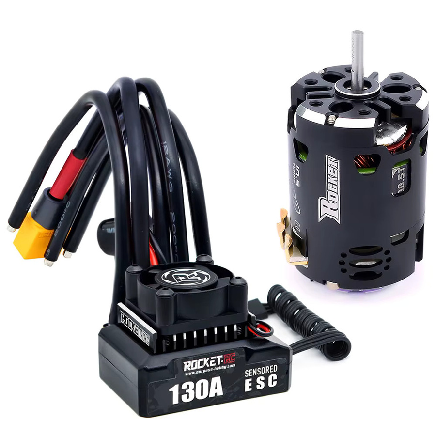 Rocket-RC Bürstenloser Sensored-Kit 540 Motor und 130 A ESC-Kombination BEC 6 V/5 A für 1/10 RC RV Car - Bild 2