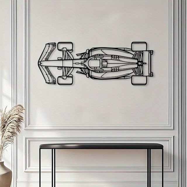 Brand Racing Metall-Wandkunst CIFBUY in Schwarz, minimalistisches Chassis-Frontflügel-Dekor im Retro-Stil für dein Büro oder deine Männerhöhle, Breite: 30 cm, Höhe: 30 cm - Bild 1