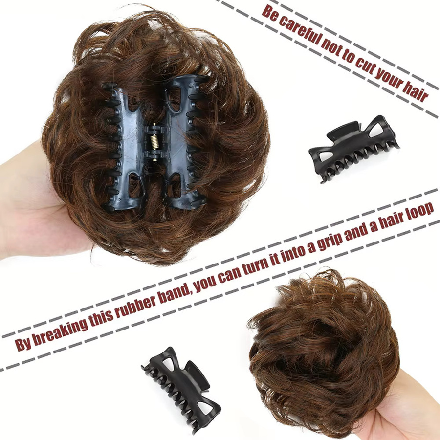 Lansa Synthetischer Krallen-Clip-Dutt, lockiges Haarteil, Damen - Bild 4
