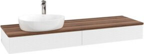 V&B Waschtischunterschrank Antao mit Frontstruktur, weiß lackiert, Wandmontage, Breite: 160 cm, Tiefe: 50 cm - Bild 1