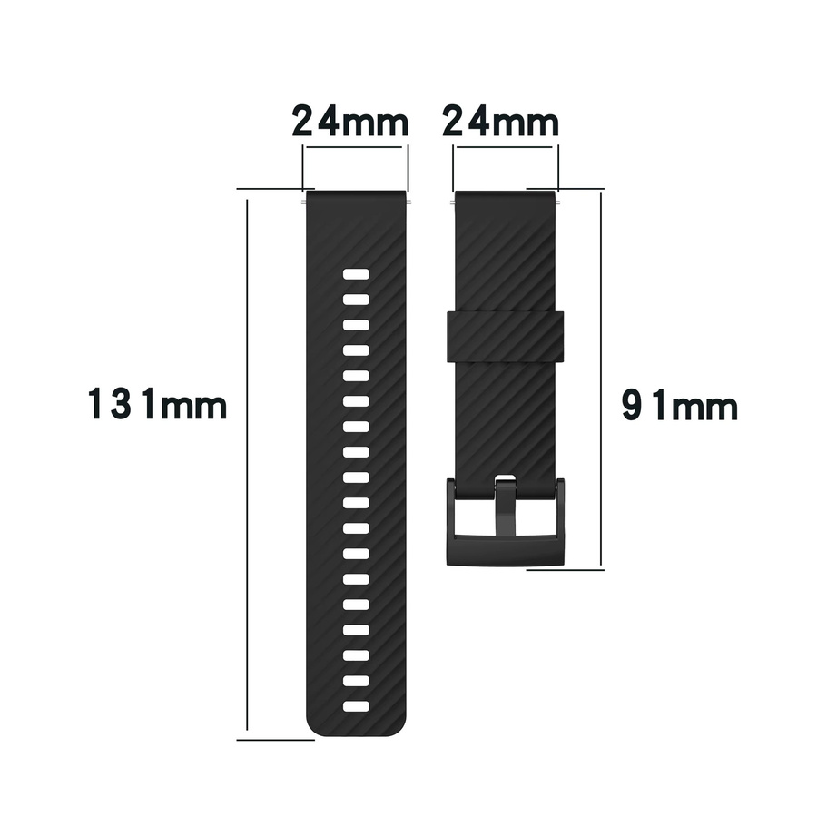 BEYESER Uhrenarmband Silikon, 24 mm, Schwarz, Unisex - Bild 2