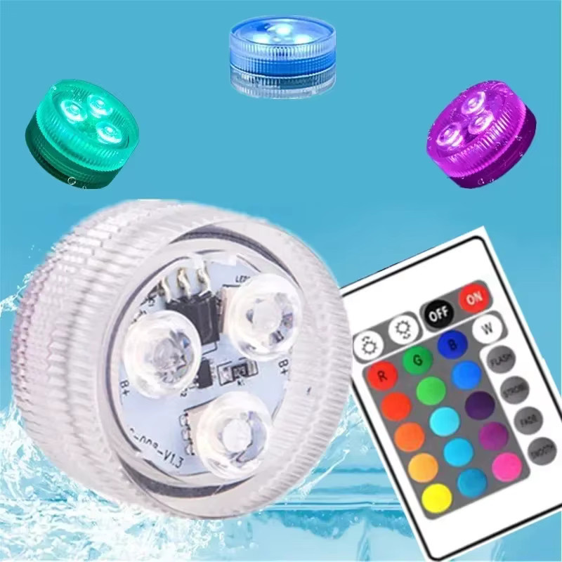 KDULIT LED Unterwasserleuchten mit Farbwechsel und Fernbedienung, RGB Schwimmbad-Nachtlicht für Pool und Garten, Multicolor, Transparent - Bild 4
