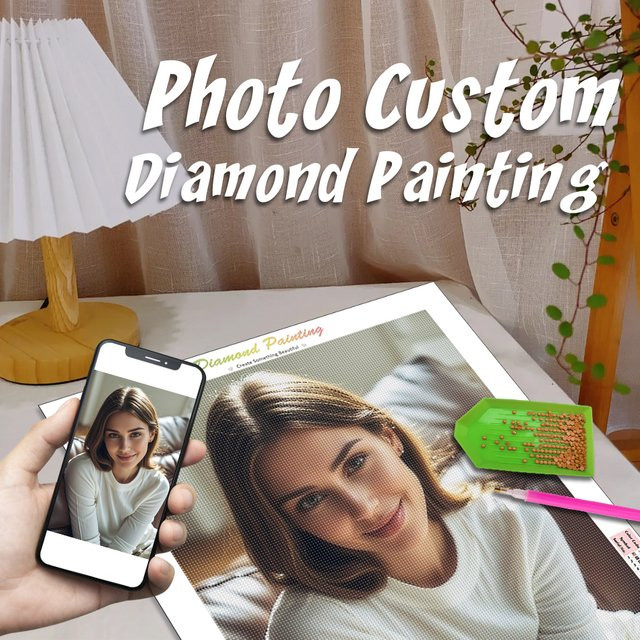 GATYZTORY DIY Diamantmalerei Set mit personalisiertem Foto als 5D Strassstein Bild in Multicolour, Rechteckig - Bild 1