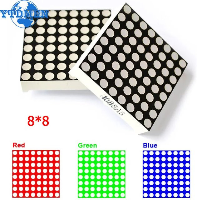 YTDMEN Dot Matrix Display Modul 1088AS Gemeinsame Kathode mit MAX7219 Treiber in Rot, Blau und Grün, 8x8 LED Anzeige - Bild 1