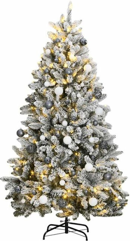 Vidaxl Weihnachts-Kranz Dekoration in Grün und Weiß aus Metall und Kunststoff - Bild 1