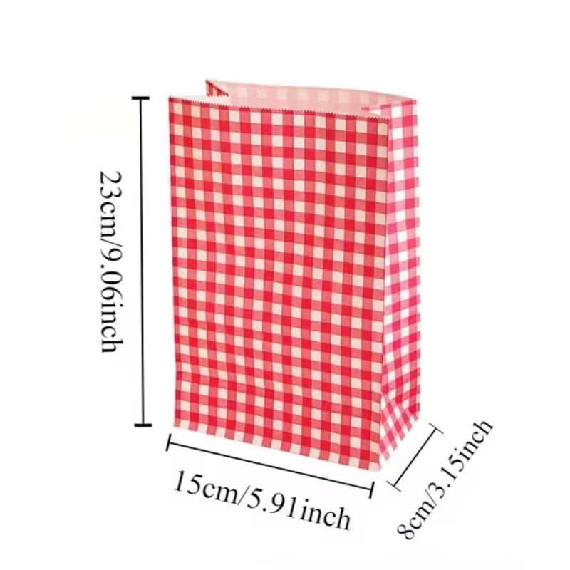 Bunte Plaid Papier Tüten für Snacks und Geschenke in Mehrfarbig für Geburtstag, Hochzeit und Party - Bild 2