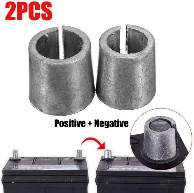 2er-Set Batterie-Terminal-Adapter für die Auto-Montage, Positive und Negative Pol-Hülsen - Bild 1