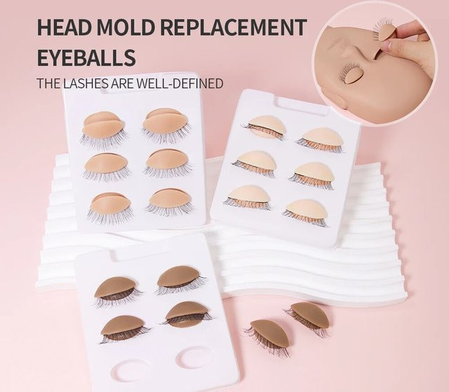 GLAMLASH Ersatz Augenlider für Wimpernverlängerung, 3 Paare, Silikon - Bild 1