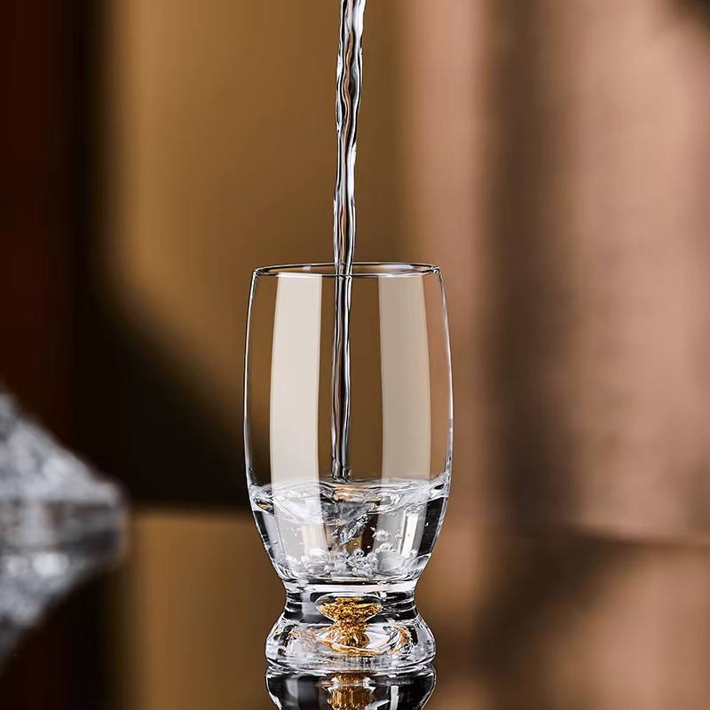 YWDL Kristall Schnapsgläser Set in Gold und Transparent, 100 ml für Wodka, Whisky, Sake und Soju - Bild 4