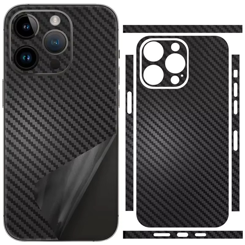 OLPAY Carbon Fiber Skin Wrap 3M Back Sticker Cover für iPhone 17 Air in Schwarz - Bild 4