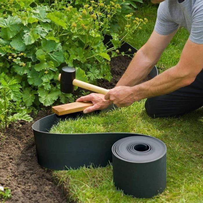 NATURE NATURE Polypropylen-Gartenbegrenzung aus recyceltem Material, Schwarz, Höhe: 15 cm, Länge: 10 m - Bild 2