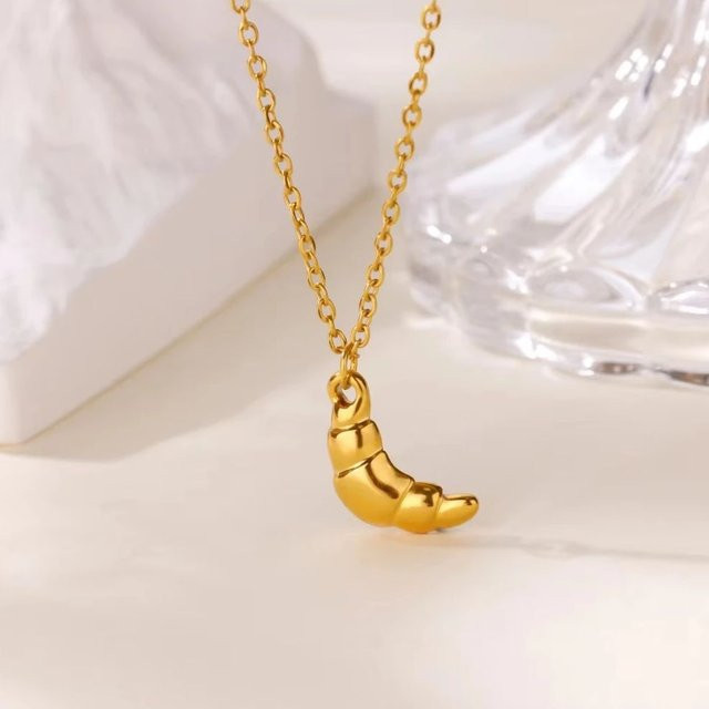 ETCAVCE Halskette Muschel-Anhänger, Edelstahl, Gold, Unisex - Bild 1