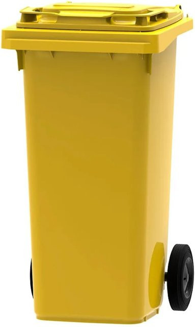 PROREGAL Mülltonne Müllgroßbehälter mit 2 Rädern aus Kunststoff, Gelb, Volumen: 120 Liter, H x B x T: 97,4 x 47,9 x 55,5 cm - Bild 1