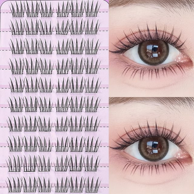 Mixiaohe C-Curl Wimpern, Segmentiert, 10-13mm, Natürlich - Bild 1