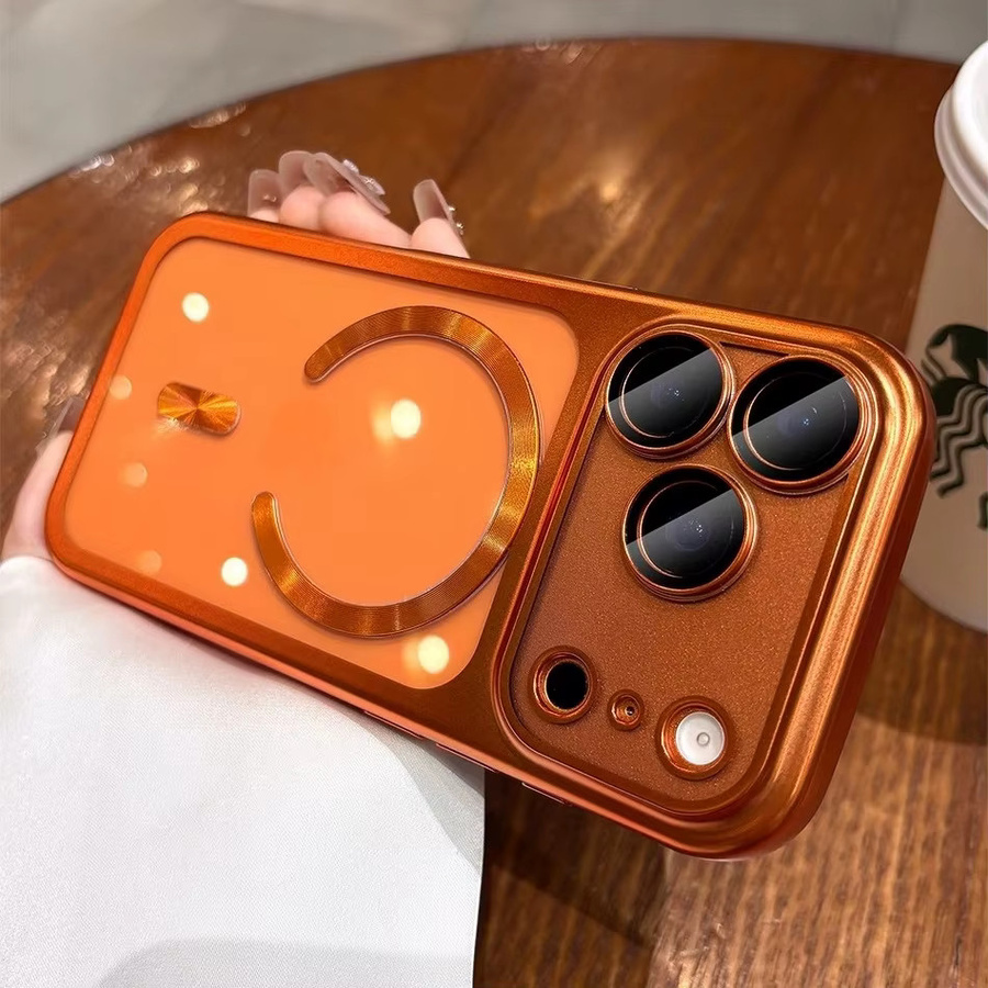 Apple Original MagSafe Schutzhülle für iPhone 17 Pro Max Air in Orange und Transparent mit weichem TPU-Kameraschutz - Bild 2