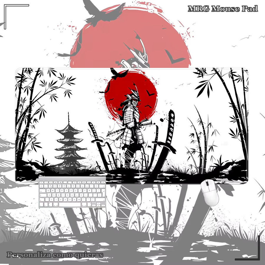 Mairuige Mauspad mit Japan Samurai Anime Design, Tischset für Schreibtisch und Arbeit, B/T: 90 x 40 cm, Multicolor - Bild 2