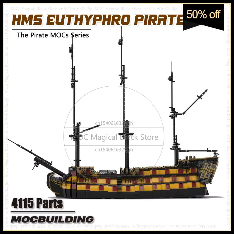 MOCBUILDING Piratenschiff HMS Euthyphro MOC Bausteine Set in Mehrfarbig - Bild 1