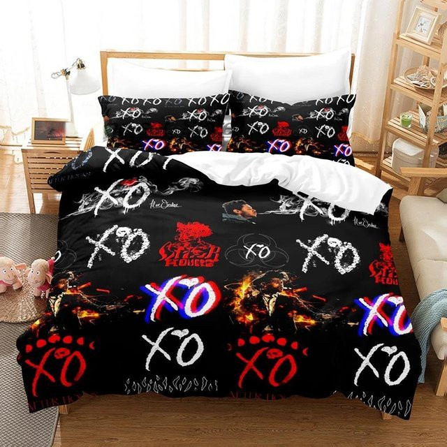 Bettwäscheset XO The Weeknd mit 3D-Druck, Schwarz, Microfaser, B/H: 135 x 200 cm - Bild 1