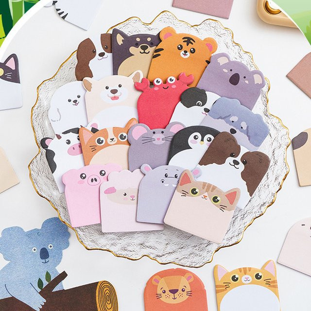 240 Stück Tierförmige Blanko-Haftnotizen mit Katzen-Design in Multicolour für Schule und Büro - Bild 1
