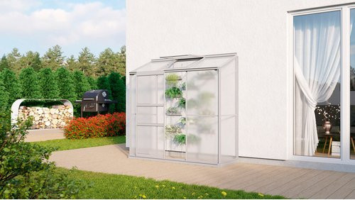 VITAVIA Gewächshaus Styx Plus 1300 aus Aluminium in Silber, B/H/T: 690 x 188 x 193 cm - Bild 1