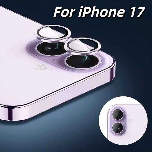 2-3 Stück gehärtete Glas-Schutzfolie für Apple iPhone 17 Rückkamera in Schwarz, Silber, Blau, Grün und Transparent - Bild 1