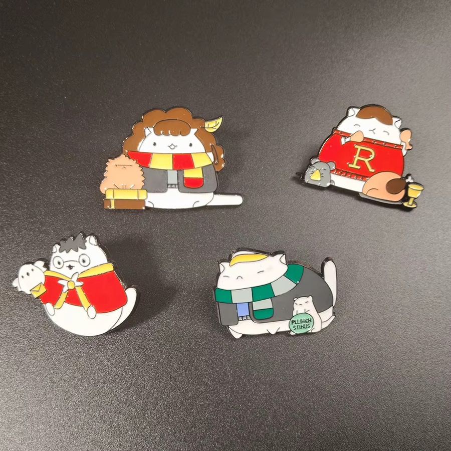 Warner Bros. 4er-Set Katzen-Emaille-Pins, Metallabzeichen, Unisex - Bild 3