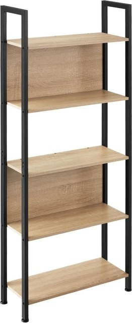 tectake Regal Westport Industrial Style in Beige und Braun mit 5 Ebenen und 2 Rückwänden, B/T/H: 62 x 24 x 165,5 cm - Bild 2