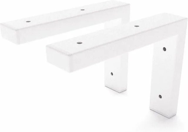 HEVVA Schwerlast Regalhalterung MAIN 2er Set Weiß matt aus Stahl, Tiefe: 20 cm - Bild 1