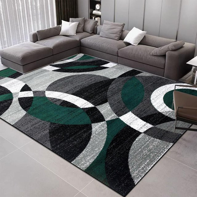 Karpetti Geometrie Teppich im nordischen Design, weicher Flanell-Luxusteppich für Wohnzimmer, Schlafzimmer oder Flur, Mehrfarbig, B: 160 cm, T: 120 cm - Bild 1