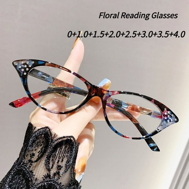 Handgefertigte Lesebrille Damen, Vollrand, Cat-Eye, Anti Blue Light - Bild 1