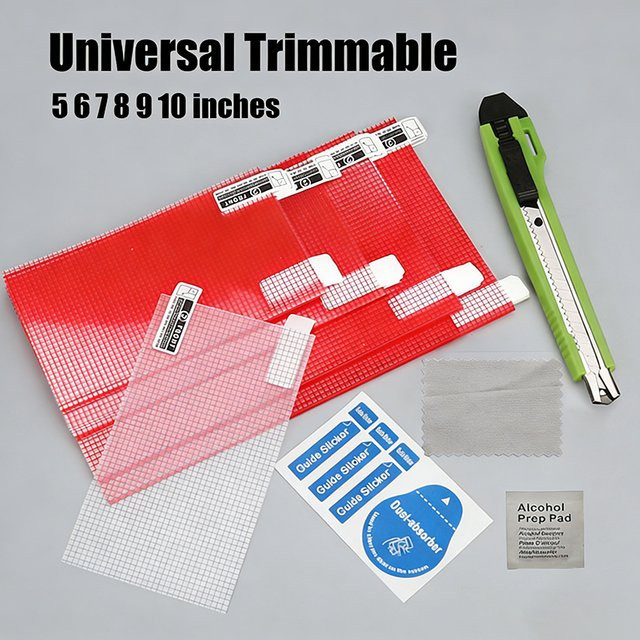 YuXi Universal Displayschutzfolie für Smartphone, Tablet und GPS, 2er-Pack, transparent, staubabweisend und kratzfest, passend für 5 bis 10 Zoll - Bild 1