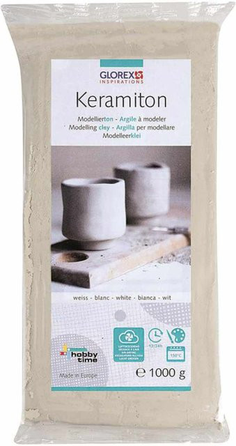 Glorex Keramiton Ton in Weiß, 1000 g - Bild 1