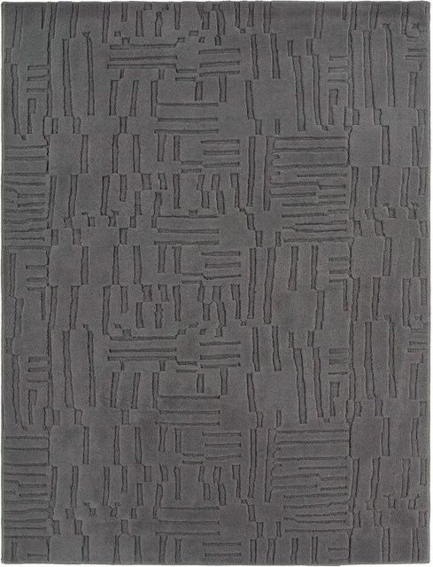 Moderner Teppich Tokko in Anthrazit mit geometrischem Design, B/B: 80 x 150 cm - Bild 1