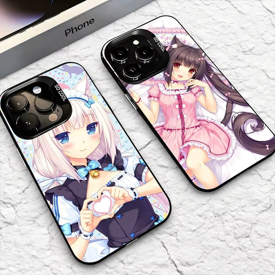 Nekopara Anime Mädchen Schutzhülle für iPhone 11 12 13 14 15 16 Pro Max Plus, Multicolor - Bild 2