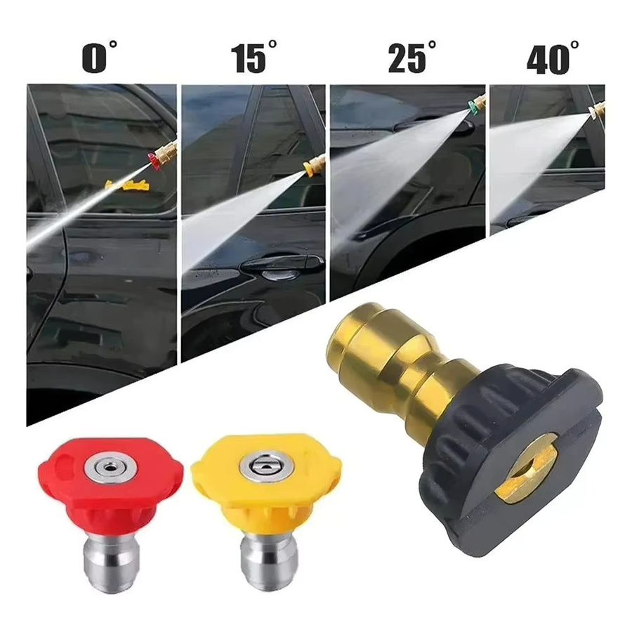 5-teiliges Set ZHOUYAN Hochdruck-Sprühdüsen für die Gartenreinigung mit 1/4 Zoll Schnellanschluss und 0-40 Grad Sprühwinkel, Multicolor - Bild 4