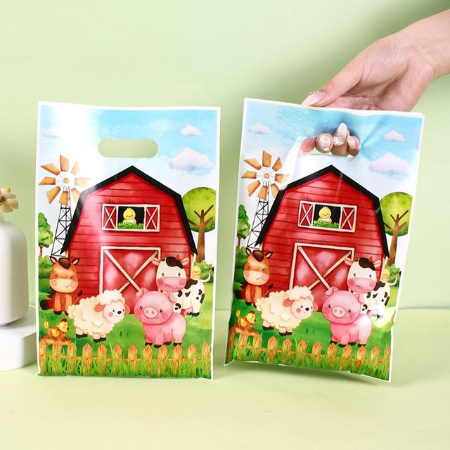 Geschenktüten mit Bauernhoftier-Motiv für deine Geburtstagsparty, Mehrfarbig - Bild 1