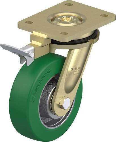 Blickle Lenkrolle LS-GST 150K-RI4 mit Feststeller in Grün und Silber, Rad-Durchmesser: 150 mm, Tragfähigkeit: 570 kg - Bild 1