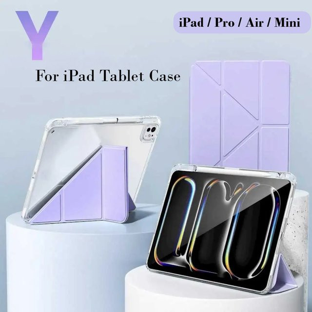 Apple iPad Schutzhülle in Blau mit Y-förmigem Stifthalter für iPad Air M2 M3, iPad Pro und iPad Mini - Bild 1