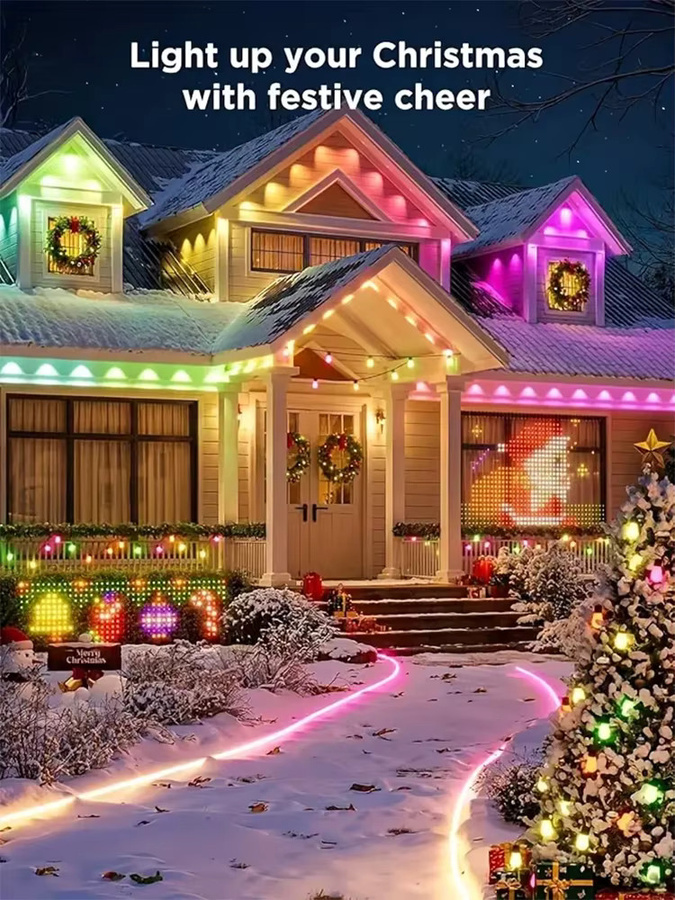 TLEDMP Smart RGBIC LED Traufenkette mit WIFI, Wasserdichte Outdoor Lichterkette für Party und Hochzeit, kompatibel mit Alexa und Google Assistant, Multicolour - Bild 7