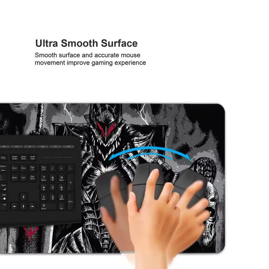 XGZ Anime Mauspad Guts Schwert Berserker in Schwarz Weiß für Gamer und Computer Zubehör - Bild 2