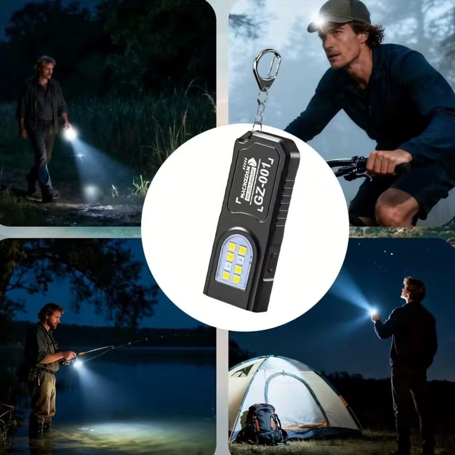 NEWBIRTH Tragbare LED COB Taschenlampe in Schwarz mit USB-Ladefunktion, Magnet und Stiftclip als Mini-Arbeitslaterne - Bild 4