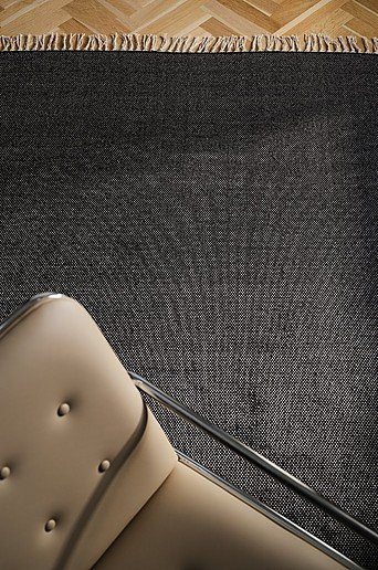 Jotex TONE Baumwollteppich in Schwarz und Grau, rutschfest und minimalistisch gewebt - Bild 1
