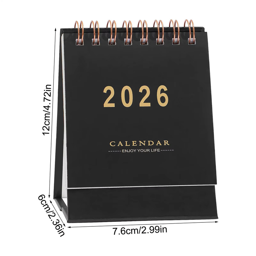 Mini-Tischkalender 2026 als Desktop-Planer und Organizer in Grün für Schule und Büro - Bild 5