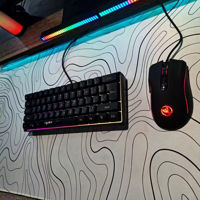 HXSJ RGB Gaming-Tastatur und Maus-Set mit 61 Tasten in Schwarz - Bild 2