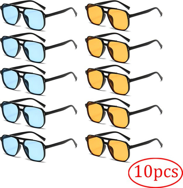 Sonnenbrillen-Set, Doppelstrahl-Sonnenbrille, Unisex, Vollrand, Square, Schwarz, Kunststoff - Bild 1