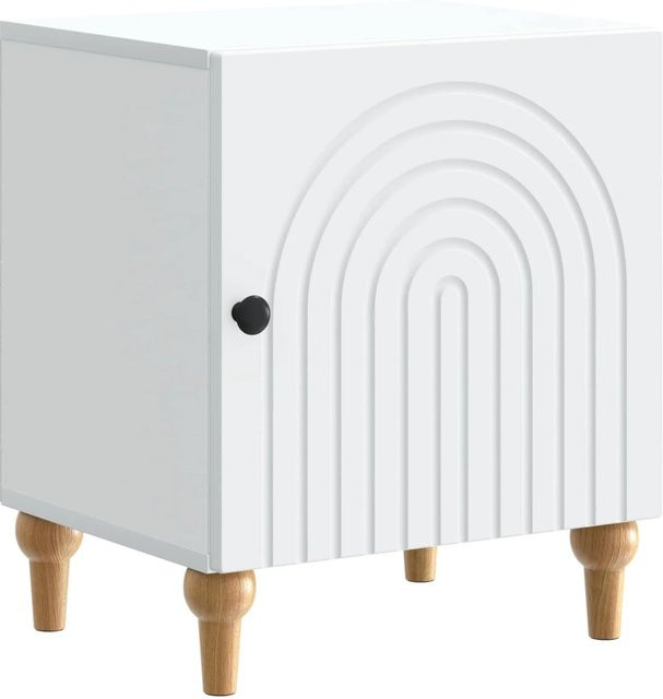 vidaXL Nachttisch in Weiß aus Holzwerkstoff, modern, B/T/H: 43 x 34,5 x 50 cm - Bild 1
