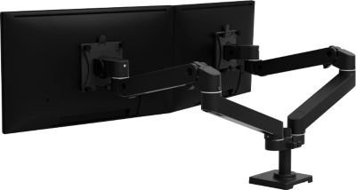 Ergotron LX Pro Dual Monitorarm in Schwarz für zwei Displays bis 27 Zoll mit Tischhalterung und VESA-Standard - Bild 1