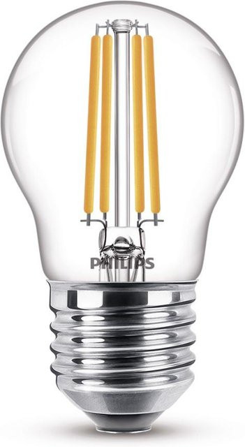 Philips LED-Lampe classic A-bulb A60, E27, 60W, transparent, warmweiß - Bild 1