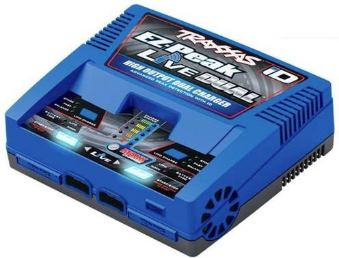 Traxxas EZ-Peak Live Dual Modellbau-Ladegerät mit Bluetooth, 26A LiPo und NiMH Minus-Delta-U Abschaltung, Akkuerkennung und Temperaturüberwachung in Blau - Bild 1